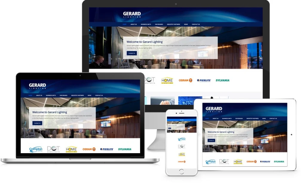 a screenshot of gerrard lighting website