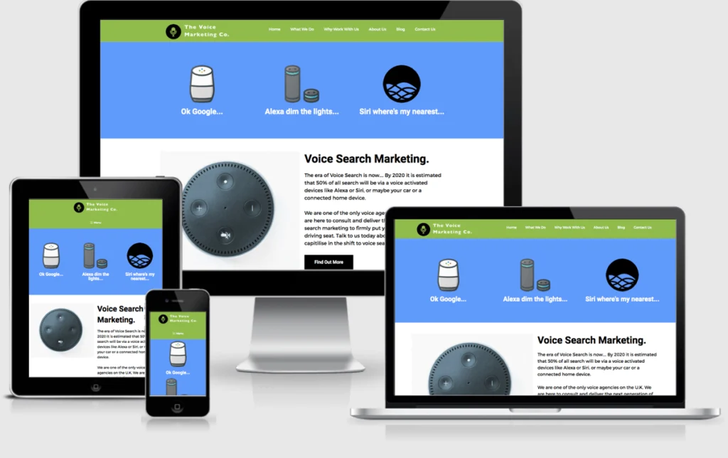 a screenshot of voice marketing company